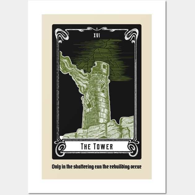 The Tower Tarot Card Wall Art by Tip Top Tee's